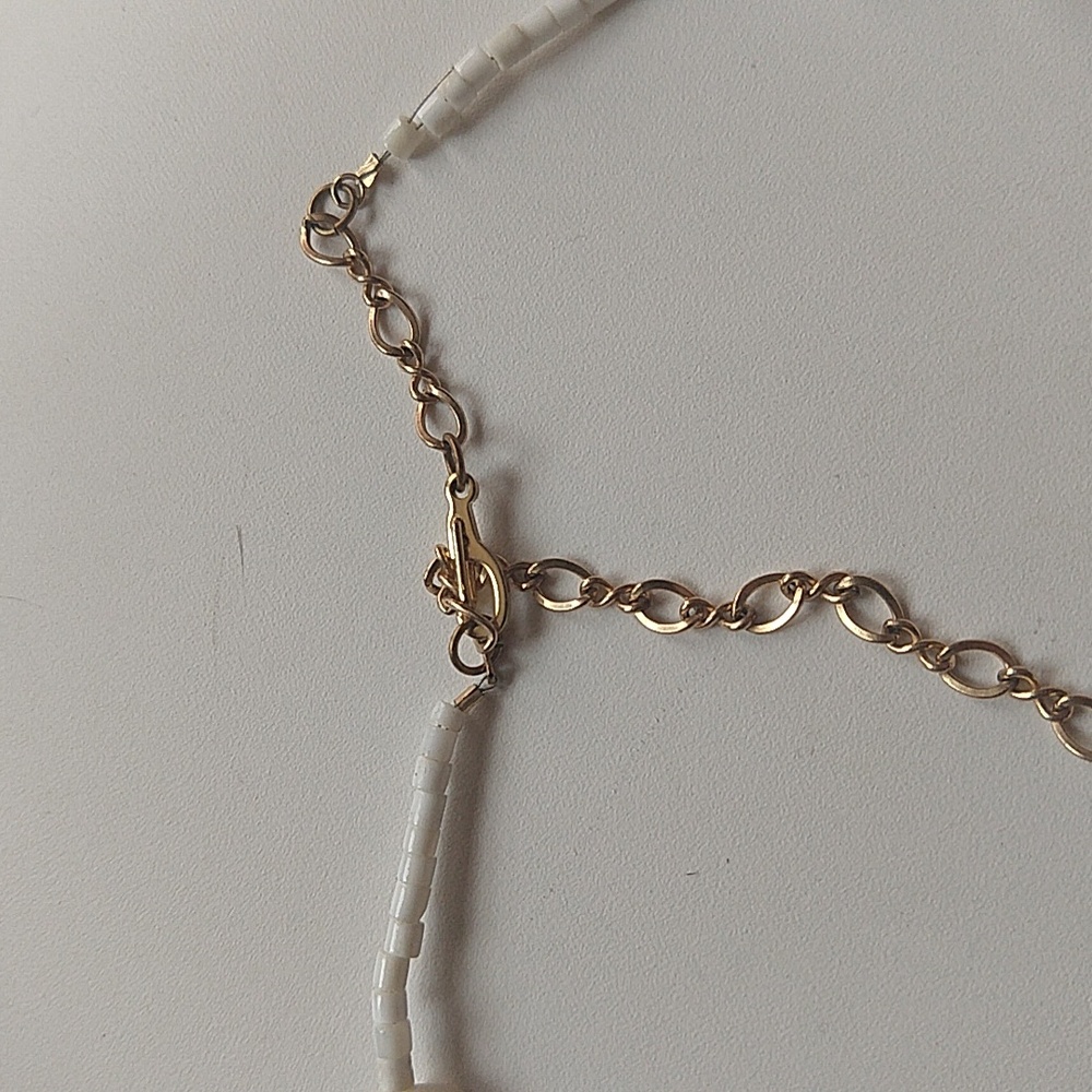 Genuine branch coral white vintage necklace collar adjustable gold tone clasp - Picture 15 of 17